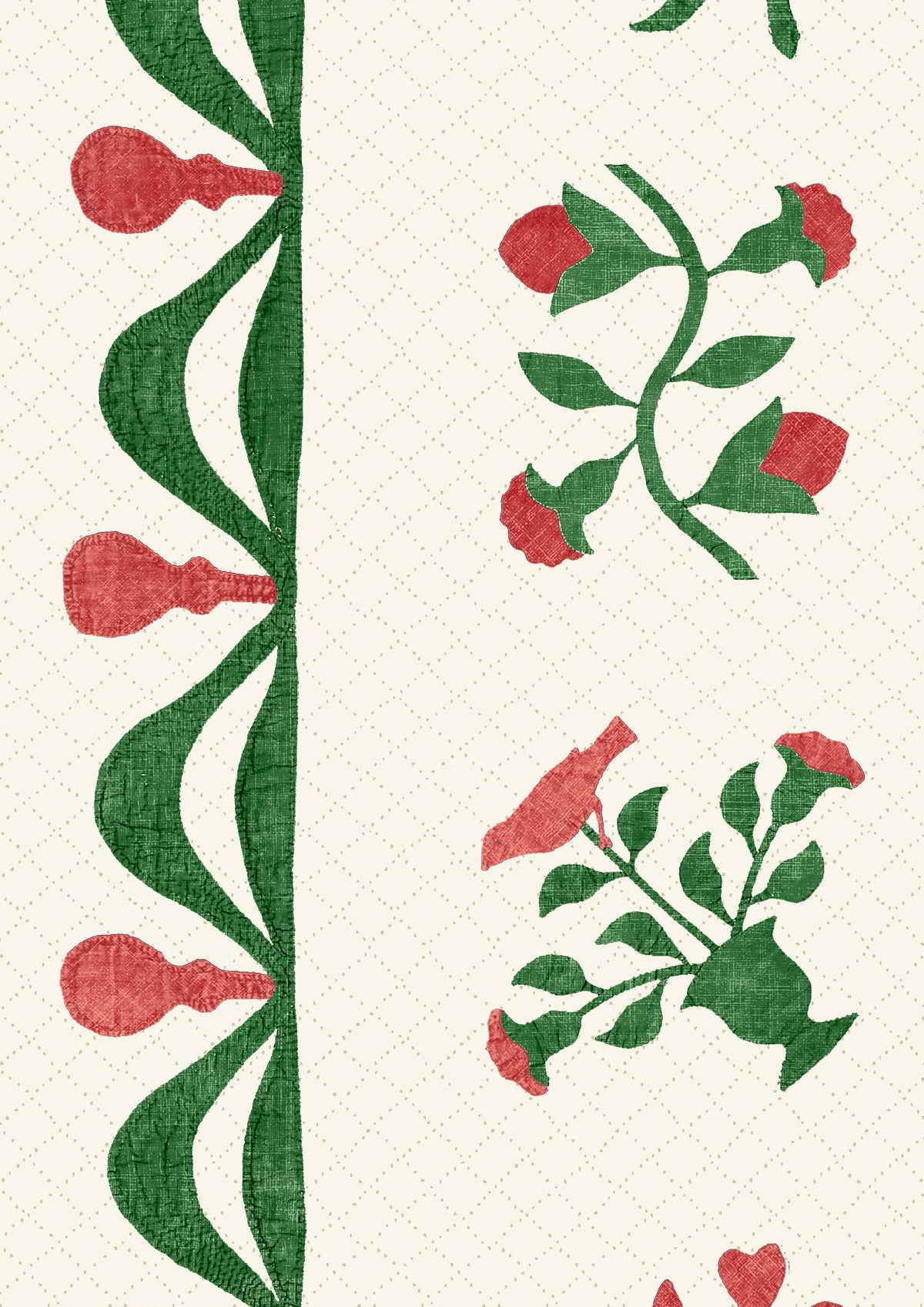 Libertyville Quilt Poppy Leaf — Lewis & Wood stof