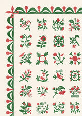 Libertyville Quilt Poppy Leaf – close-up — Lewis & Wood stof