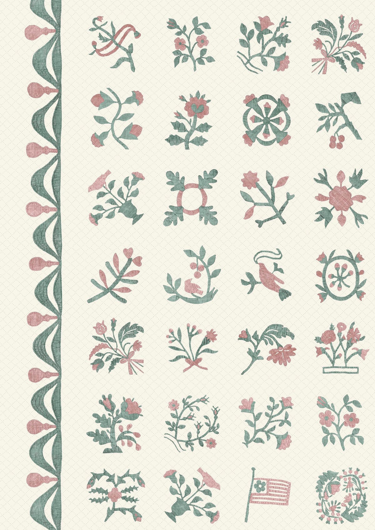 Libertyville Sage Rose – närbild — Lewis & Wood tyg