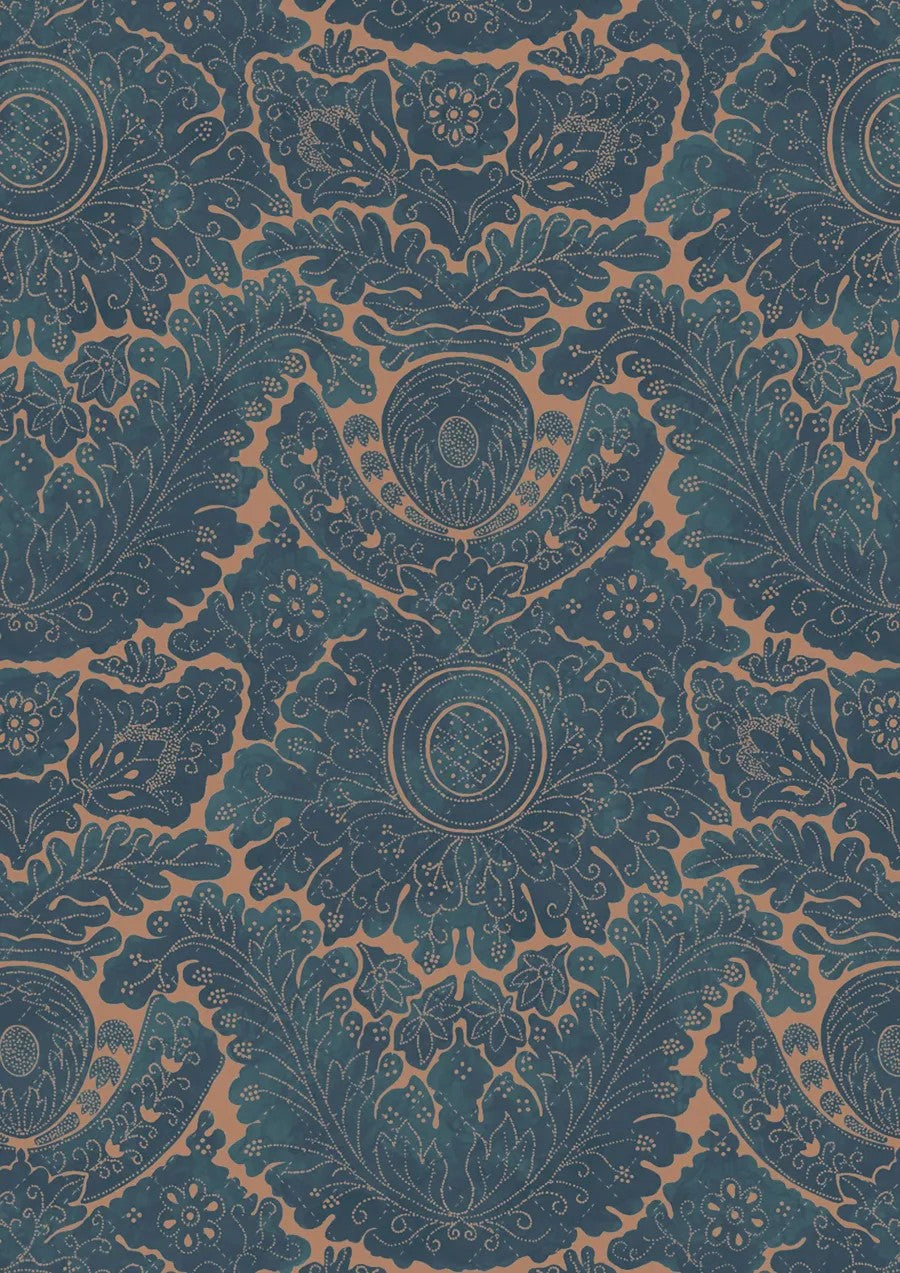 Nantes Overdye Indigo Salmon – Nahaufnahme — Lewis & Wood Stoff