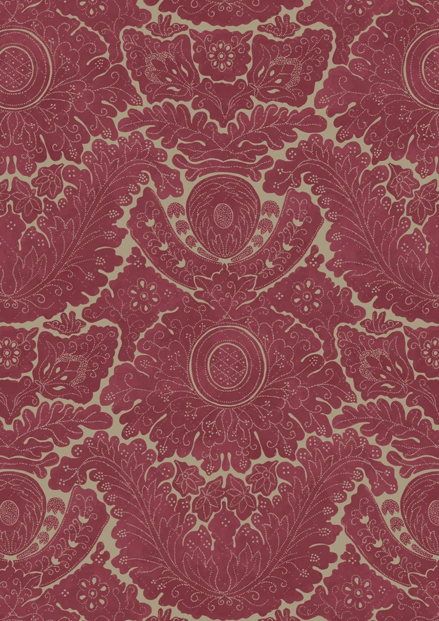 Nantes Overdye Madder Celadon – Nahaufnahme — Lewis & Wood Stoff