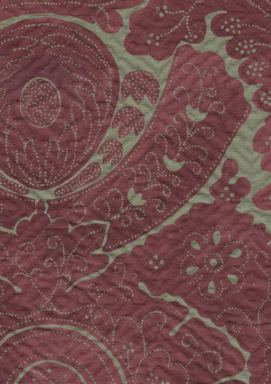 Nantes Overdye Madder Celadon – Detail — Lewis & Wood Stoff