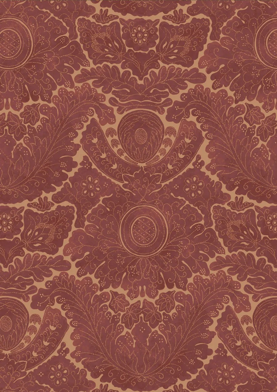 Nantes Overdye Plum Salmon – Nahaufnahme — Lewis & Wood Stoff