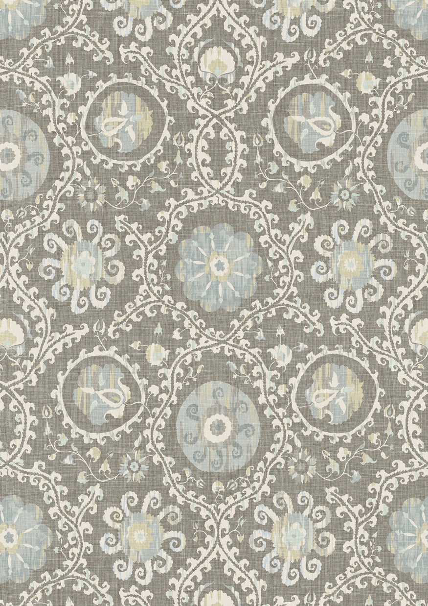 Oxus Casement Blue – close-up — Lewis & Wood behang
