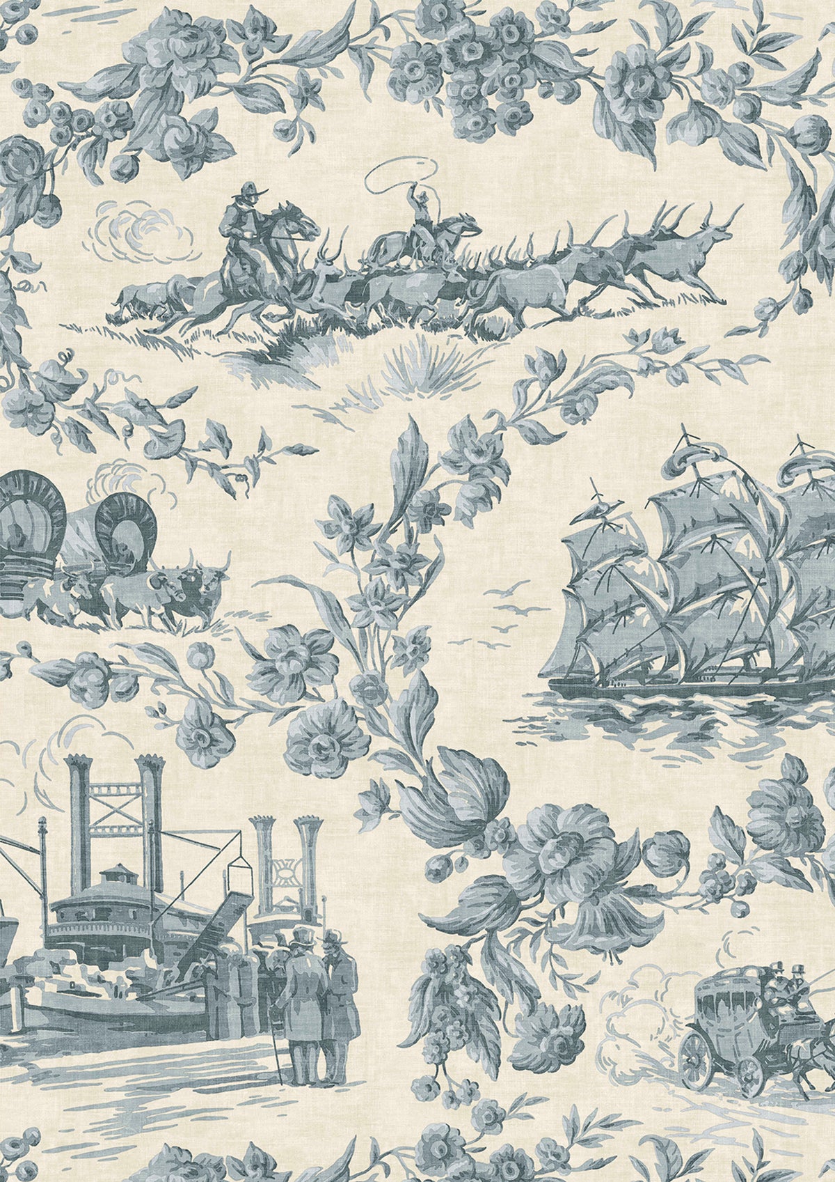 Pioneer Days Steamer – close-up — Lewis & Wood stof