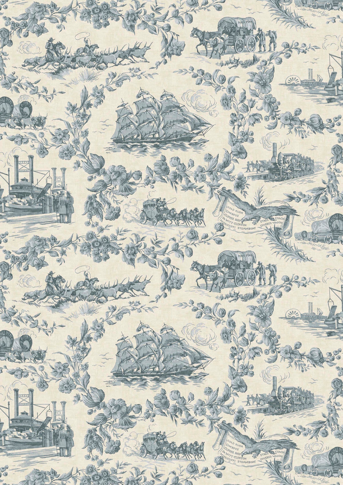 Pioneer Days Steamer – koko leveys — Lewis & Wood -tapetti