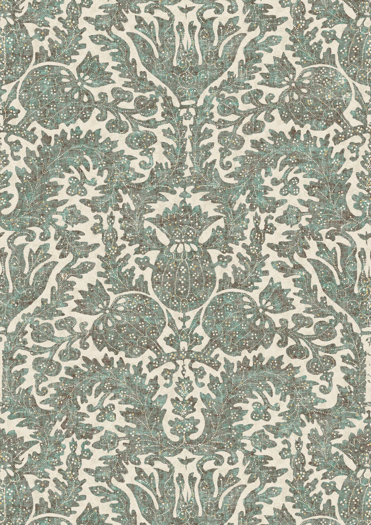 Pomegranate Verdigris – volle Breite — Lewis & Wood Stoff