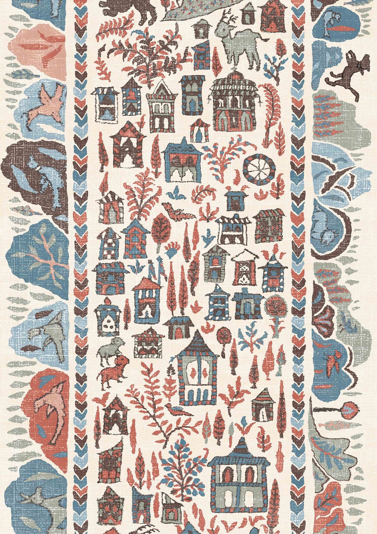 Ravi Ribbon Blue Almond — Lewis & Wood behang