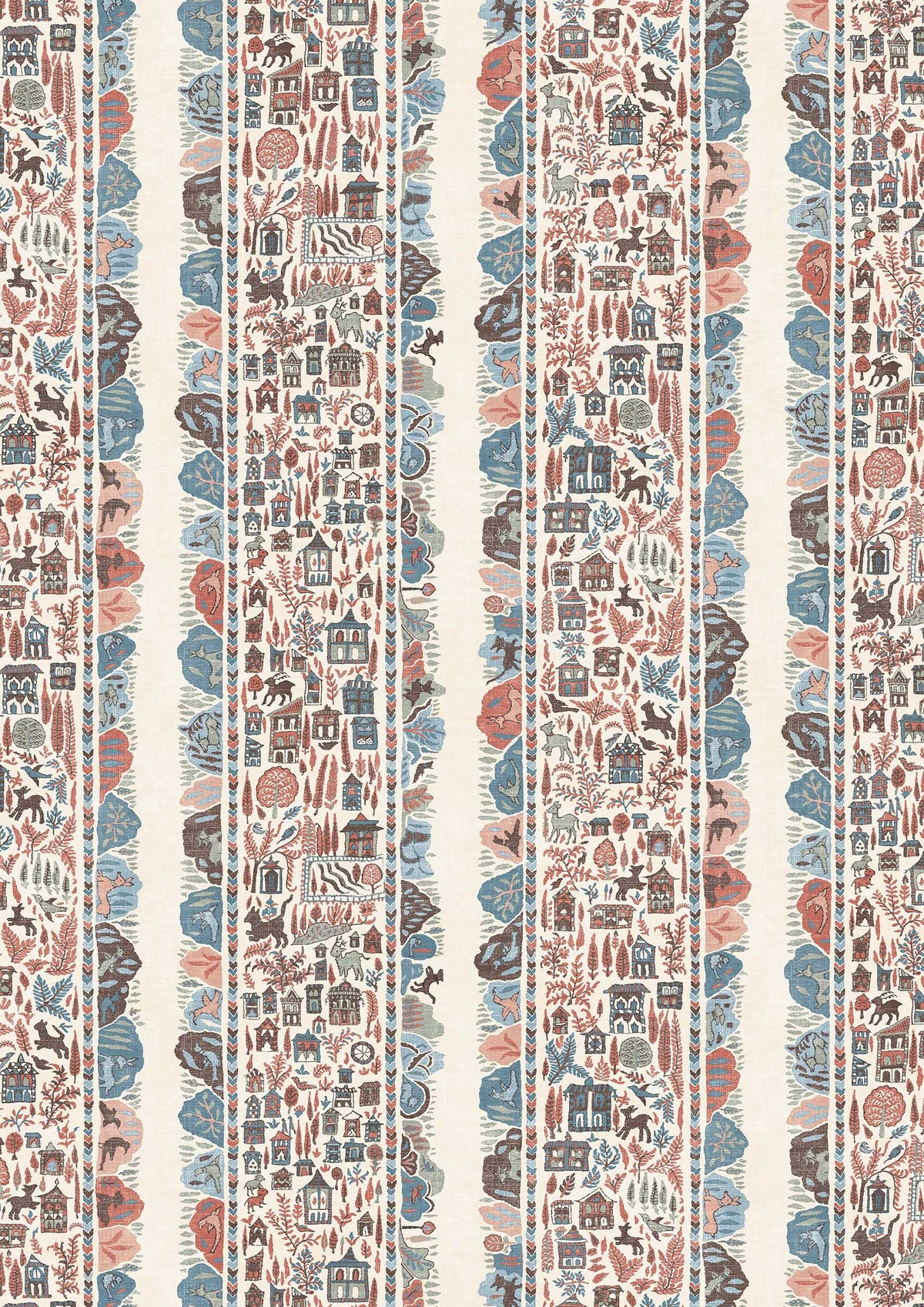Ravi Ribbon Blue Almond – close-up — Lewis & Wood behang
