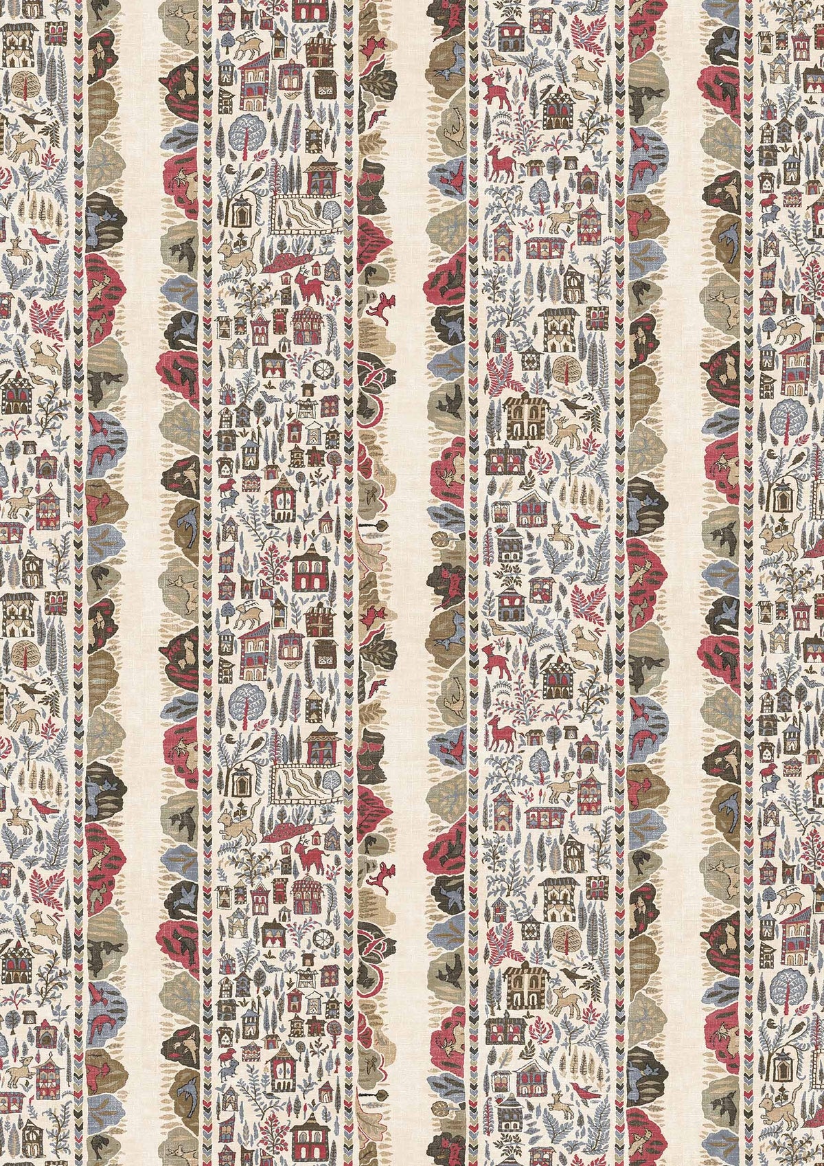 Ravi Ribbon Peat Pomegranate – close-up — Lewis & Wood stof