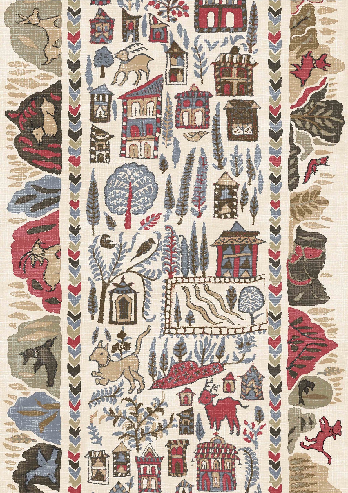 Ravi Ribbon Peat Pomegranate — Lewis & Wood behang
