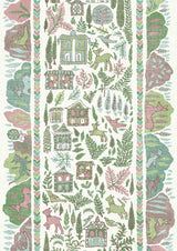 Ravi Ribbon Pistachio Rose — Lewis & Wood behang