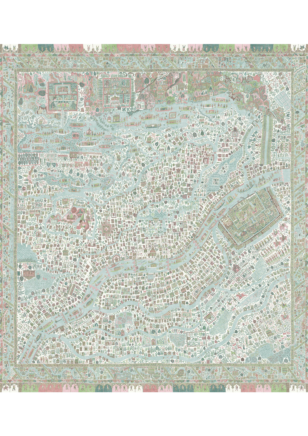 The Map Mini Pistachio Rose – hel bredd — Lewis & Wood tapet
