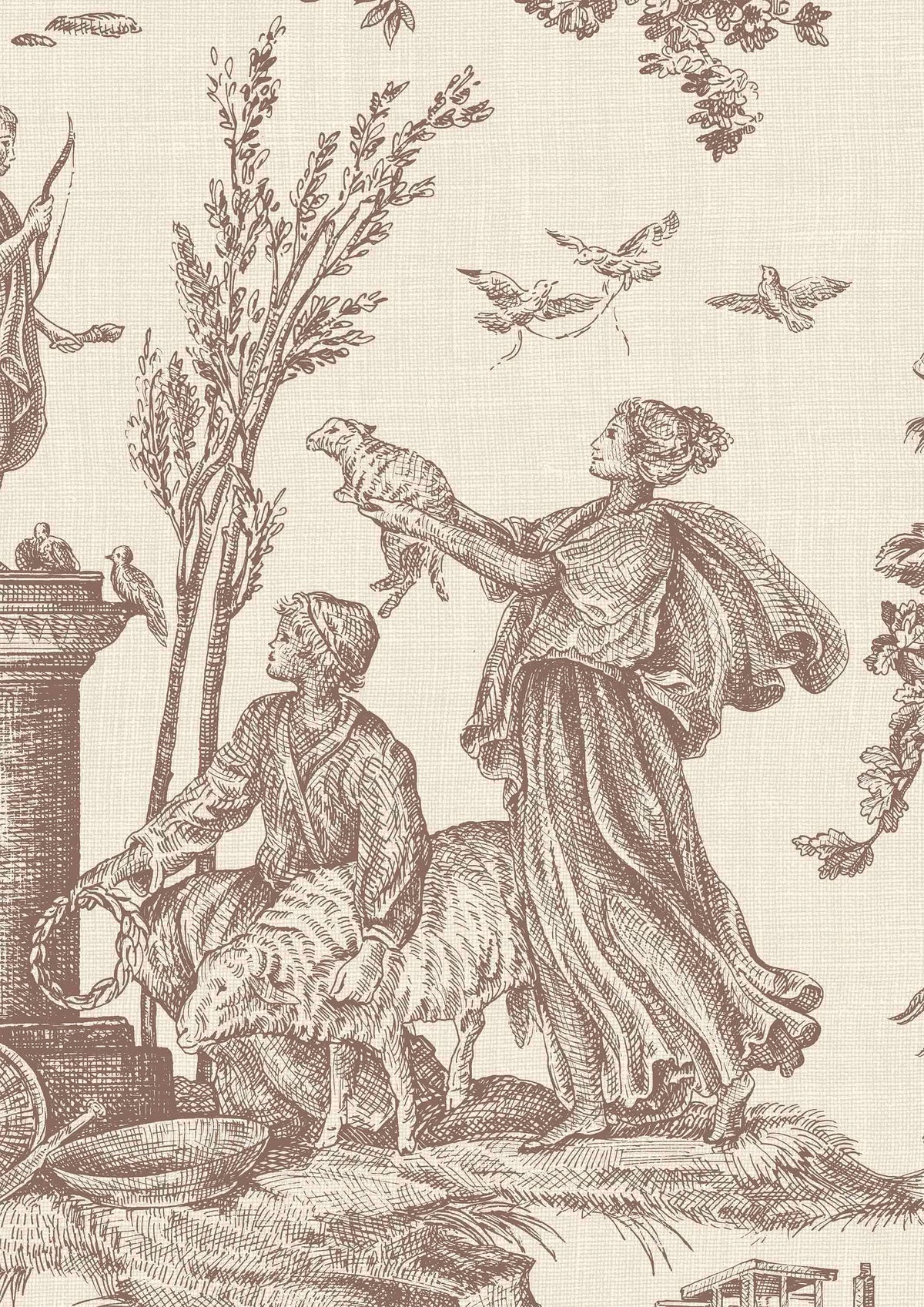 Toile Baptiste Marron — Lewis & Wood tapet