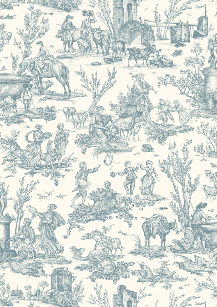 Toile Baptiste Celeste – Nahaufnahme — Lewis & Wood Stoff