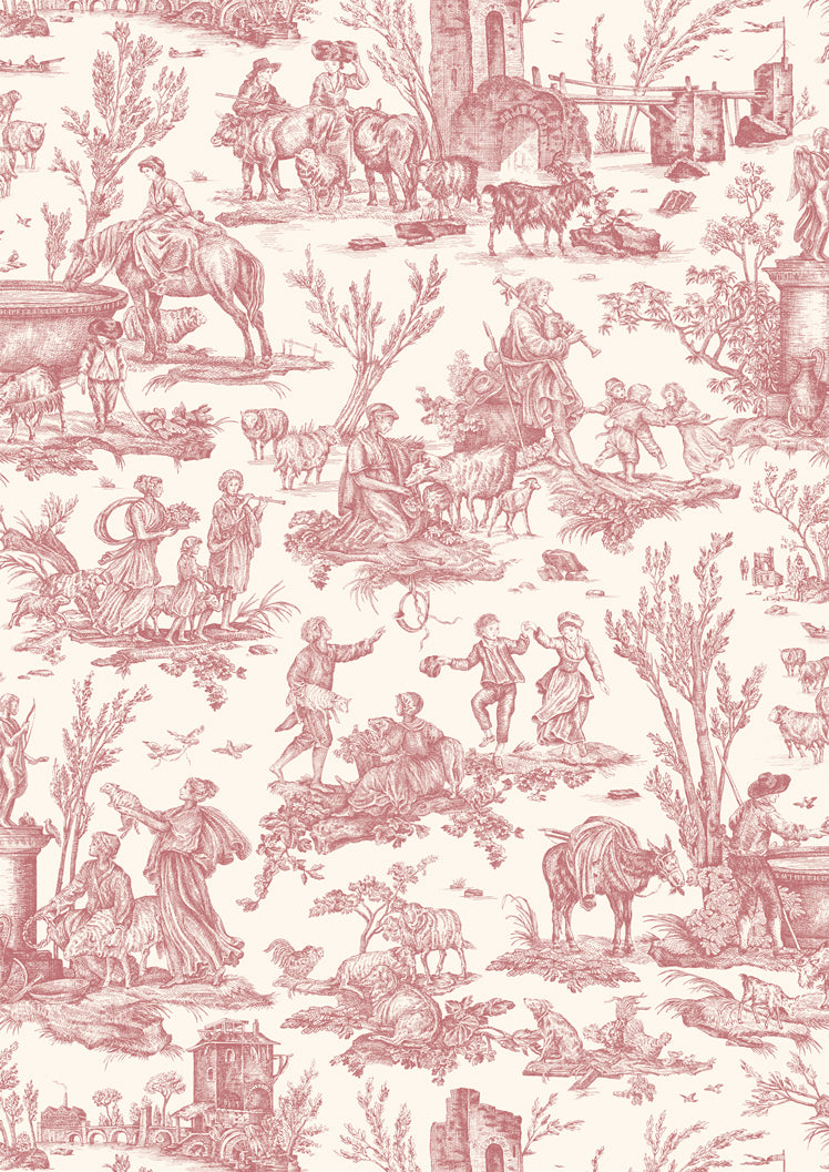 Toile Baptiste Cerise – Nahaufnahme — Lewis & Wood Stoff