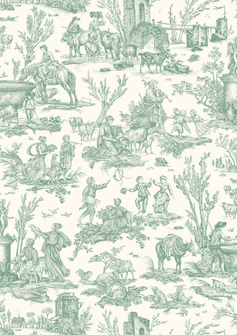 Toile Baptiste Jade – Nahaufnahme — Lewis & Wood Stoff
