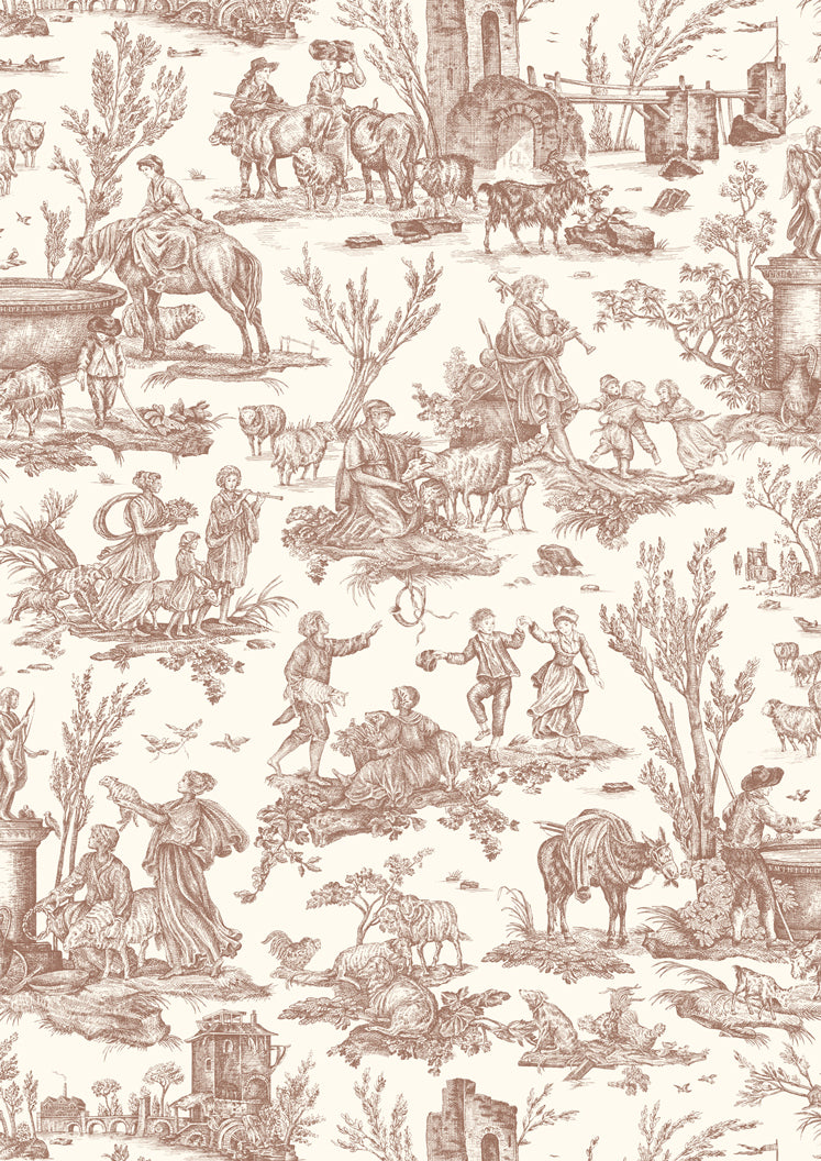Toile Baptiste Marron – Nahaufnahme — Lewis & Wood Stoff