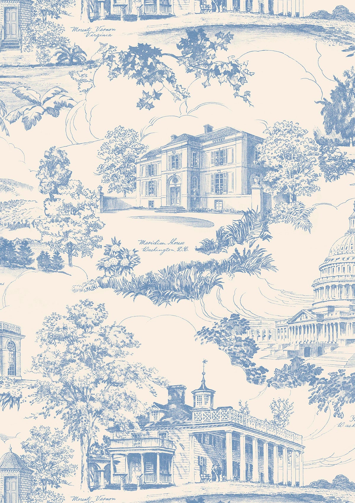 Washington Toile Blue Ridge – close-up — Lewis & Wood stof