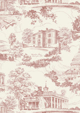 Washington Toile Cherry Blossom – close-up — Lewis & Wood behang