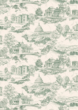 Washington Toile Lincoln Green – volle breedte — Lewis & Wood behang