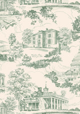 Washington Toile Lincoln Green – close-up — Lewis & Wood behang