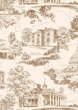 Washington Toile Vintage – close-up — Lewis & Wood behang