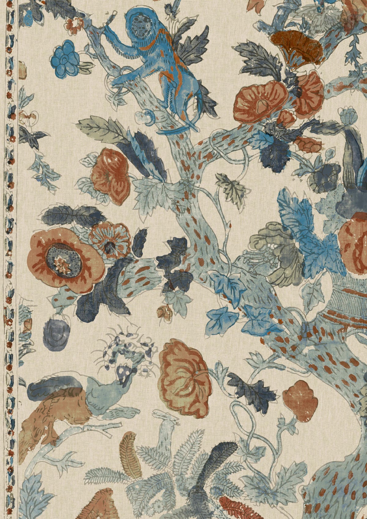 Wild Thing Copper Cobalt – close-up — Lewis & Wood stof