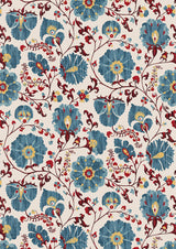 Zarafshan Indigo Cranberry – close-up — Lewis & Wood stof