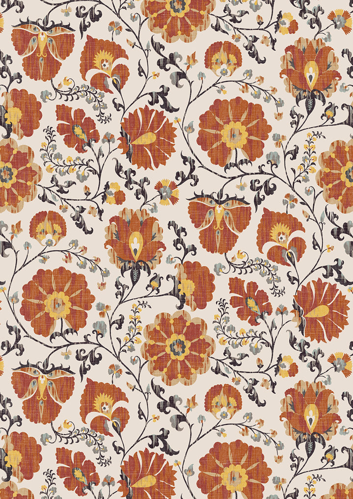 Zarafshan Rust Slate – close-up — Lewis & Wood stof