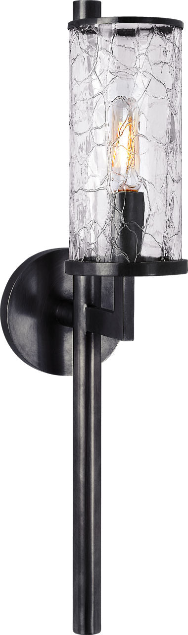 Liaison Single Wandlamp — Kelly Wearstler for Visual Comfort & Co. — Bronze with Crackle Glass