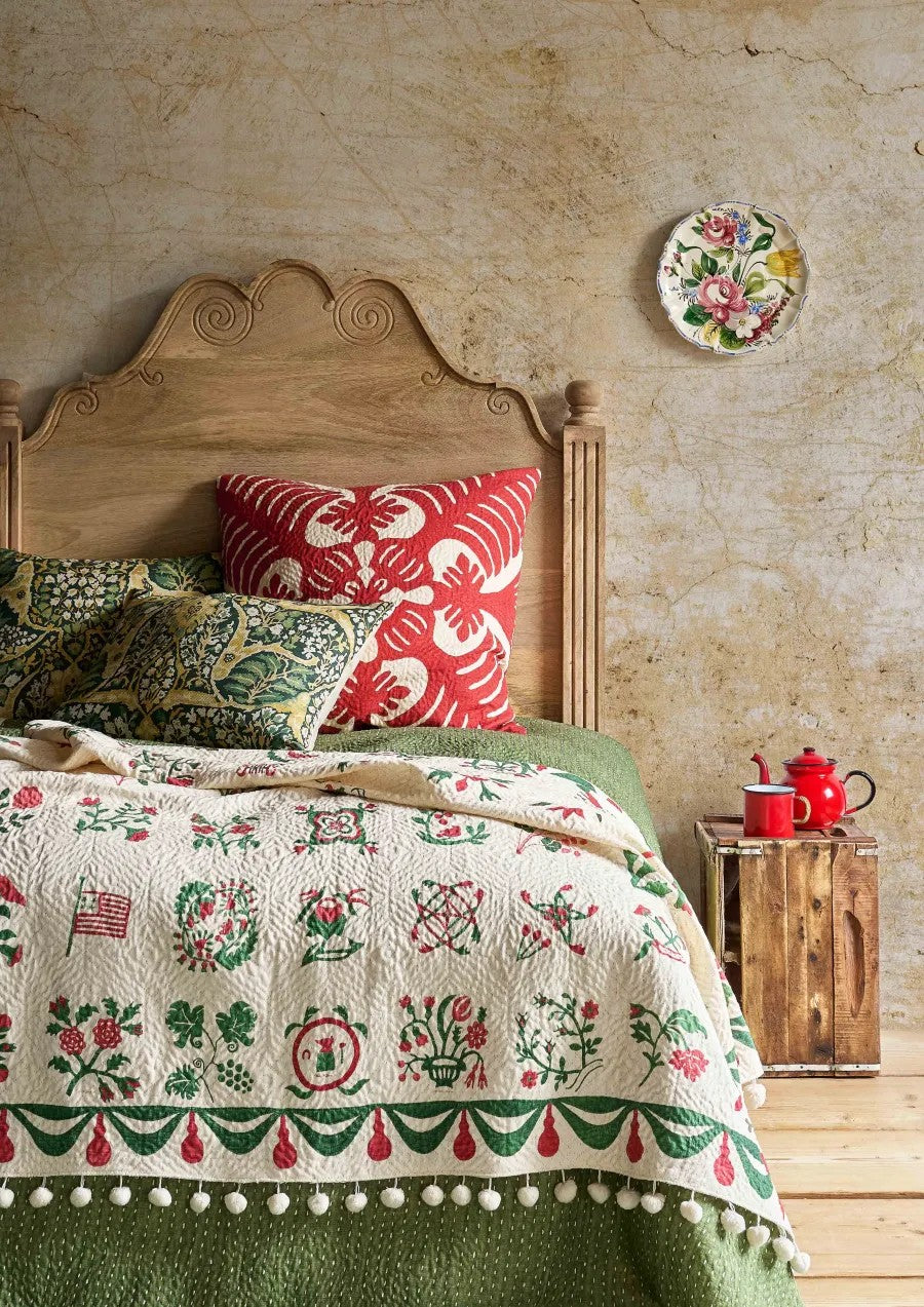 Libertyville Quilt Poppy Leaf — Lewis & Wood stof