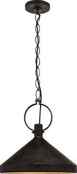 Limoges Pendelleuchte Large — Suzanne Kasler for Visual Comfort & Co. — Natural Rust with Aged Iron Shade