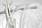 Loire Petite Takkrona — AERIN for Visual Comfort & Co. — Polished Nickel with White Strie Glass detaljbild