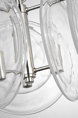 Loire Petite Takkrona — AERIN for Visual Comfort & Co. — Polished Nickel with White Strie Glass detaljbild