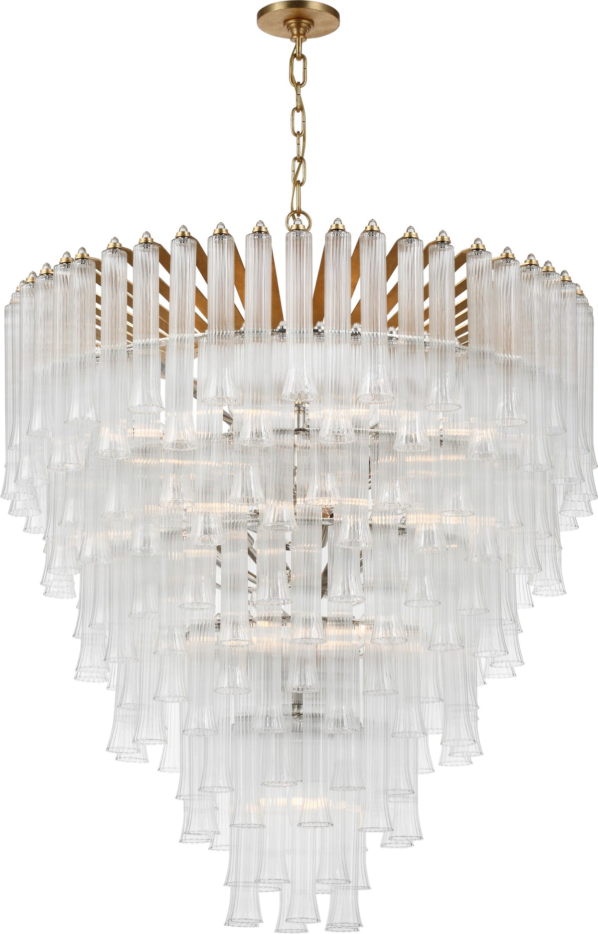 Lorelei X-Large Waterfall -kattokruunu — Julie Neill for Visual Comfort & Co. — Gild with Clear Glass