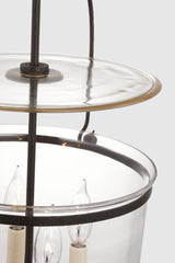 Lorford Small Smoke Bell Lykta — Chapman & Myers for Visual Comfort & Co. — Aged Iron with Antiqued Mercury Glass detaljbild