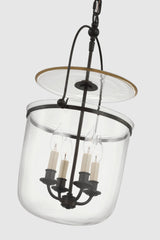 Lorford Small Smoke Bell Lykta — Chapman & Myers for Visual Comfort & Co. — Aged Iron with Antiqued Mercury Glass detaljbild