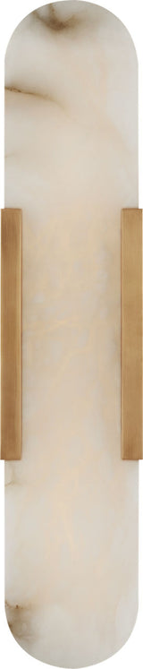 Melange 20" Elongated Wandlamp — Kelly Wearstler for Visual Comfort & Co. — Antique-Burnished Brass with Alabaster