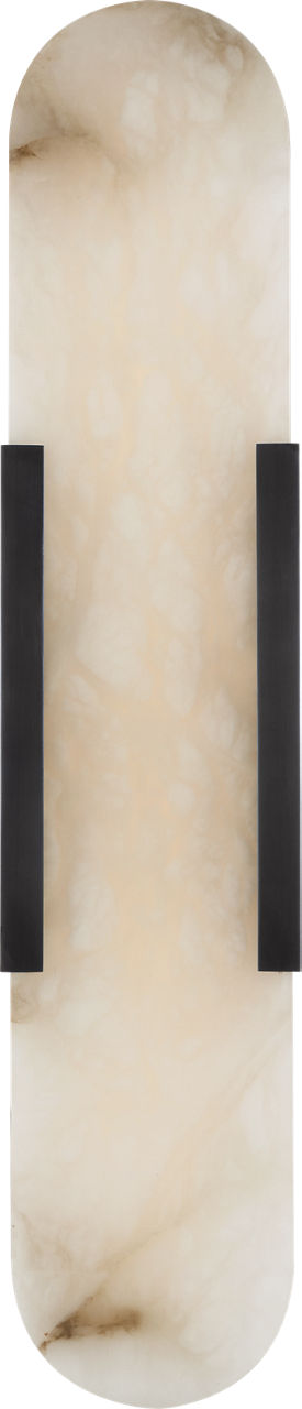 Melange 20" Elongated Wandlamp — Kelly Wearstler for Visual Comfort & Co. — Bronze with Alabaster