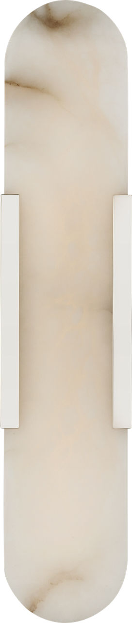 Melange 20" Elongated Wandlamp — Kelly Wearstler for Visual Comfort & Co. — Polished Nickel with Alabaster
