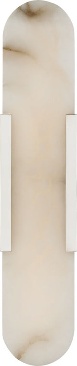 Melange 20" Elongated Wandlamp — Kelly Wearstler for Visual Comfort & Co. — Polished Nickel with Alabaster