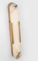 Melange 28" Elongated Vägglampa — Kelly Wearstler for Visual Comfort & Co. — Antique-Burnished Brass with Alabaster detaljbild