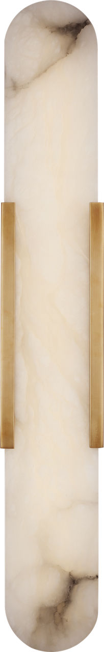 Melange 28" Elongated Wandlamp — Kelly Wearstler for Visual Comfort & Co. — Antique-Burnished Brass with Alabaster