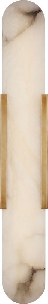Melange 28" Elongated Wandlamp — Kelly Wearstler for Visual Comfort & Co. — Antique-Burnished Brass with Alabaster