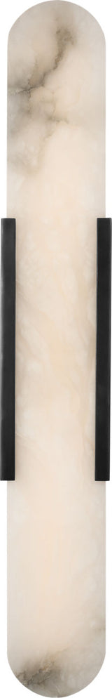 Melange 28" Elongated Wandlamp — Kelly Wearstler for Visual Comfort & Co. — Bronze with Alabaster