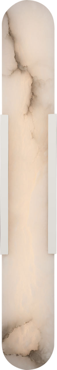 Melange 28" Elongated Wandlamp — Kelly Wearstler for Visual Comfort & Co. — Polished Nickel with Alabaster