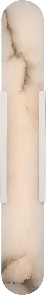 Melange 28" Elongated Wandlamp — Kelly Wearstler for Visual Comfort & Co. — Polished Nickel with Alabaster