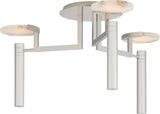 Melange Large Floating Disc Semi-Flush Plafonnière — Kelly Wearstler for Visual Comfort & Co. — Polished Nickel with Alabaster