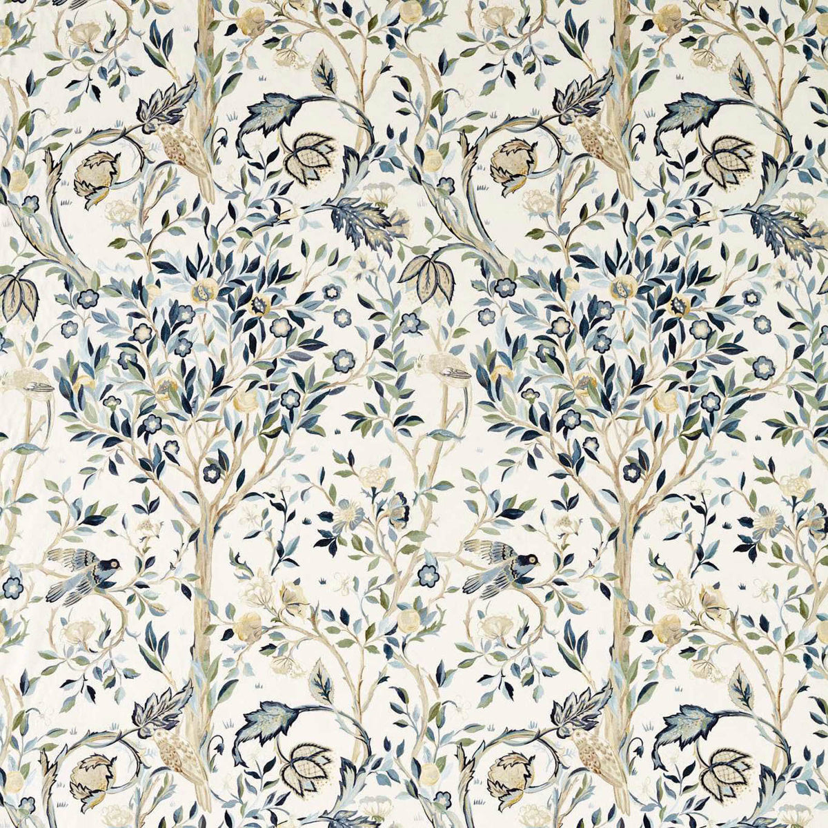 Melsetter Wide Width Stofstaal — Morris & Co Indigo/Sage